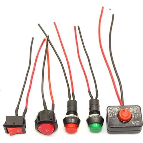 Universal Small Switch button car circuit wire horn electric mini boat shape boat shape round ribbon with wire Cable