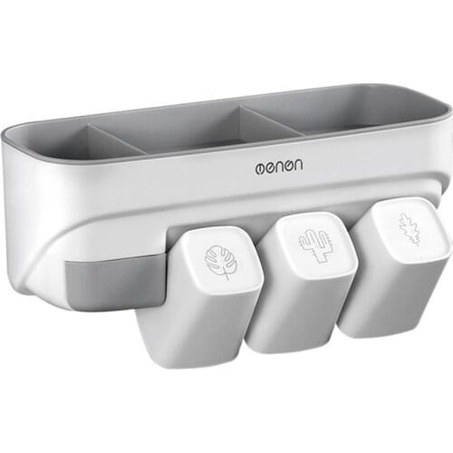Toothbrush Rack Non Perforated Mouthwash Toothbrush Cup Wall Hanging Toilet Wall Suction Type Wall Hanging Tooth Set Stora