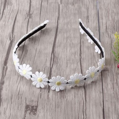 1 pc Lovely White Flowers Hair Bands Women Solid Daisy Headbands Children Girls Chrysanthemum Headwear Hair Accessories
