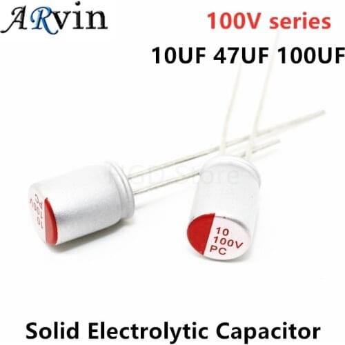 10Pcs DIP Solid Electrolytic Capacitor 100V 10UF 47UF 100UF