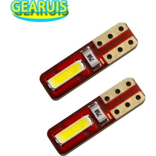 100pcs W3W T5 2 SMD 7020 Led 74 73 Wedge Instrument Cluster Led Panel Speedometer Lamp Bulb Gauge Dash Light White DC 12V