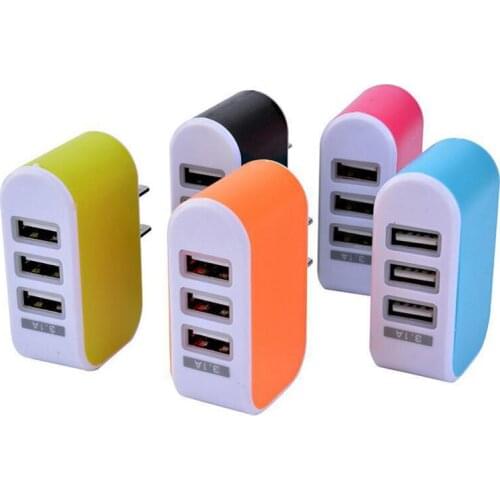 200PCS Wall Charger Travel Power Adapter for EU US Plug 3 USB Ports For iPhone 7 8 X XS for Samsung S8 S9 Chargers By free DHL