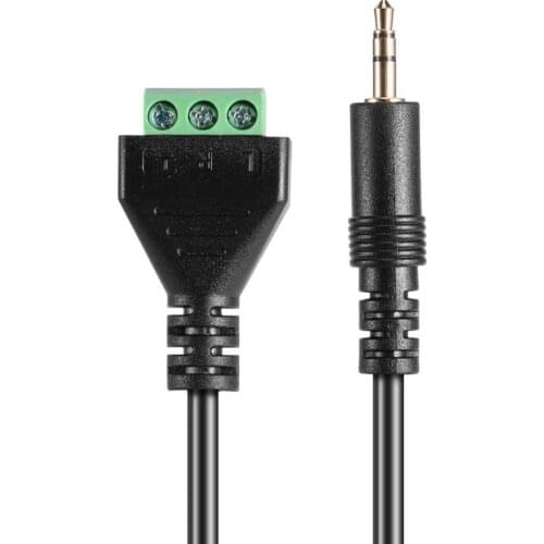 3.5mm Gold-plated 3 Pole Stereo Male Plug to 3Pin AV Screw Audio Video Shield 30cm Balun Terminal Jack Connector Adapter Cable