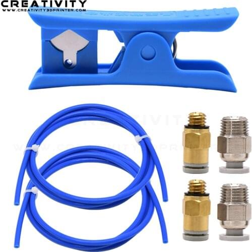 3D Printer Parts ID 2mm OD 4mm Cloned Capricornus PTFE Tube 1M PC4-01 Pneumatic Quick Connector with Mini Portable Pipe Cutter