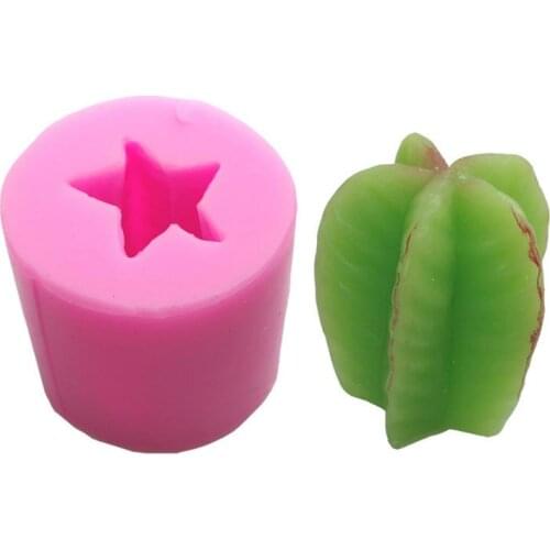 3D Cactus Shaped Silicone Mould Candle Gypsum Carambola Candle Mould The Clay handmade soap mold chocolate cake decorating tools