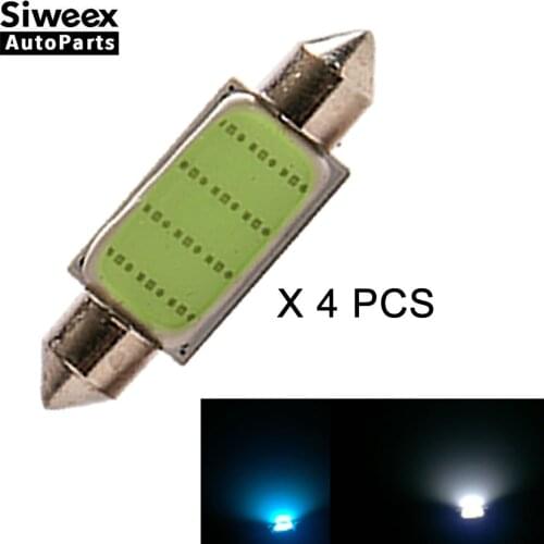 4 Pcs 31mm 36mm 39mm 41mm Dome Festoon COB LED 12smd leds Car Light Crystal Blue White Lights NEW DC 12V