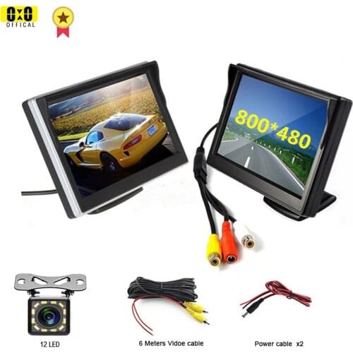 5 inch TFT LCD screen Car Monitor HD800*480 Reversing Parking Monitor with 2 video input,Rearview camera optional
