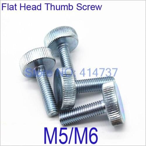 50 Pcs/Lot M5/M6 Flat Head Thumb Screw /Round Head Knurling Hand Twist Screw/Hand Tighten Screws Length 8mm--50mm