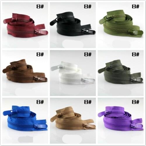 2 pcs/lot PLASTIC RESIN Zipper 2-WAY DOUBLE SLIDER OPEN END FOR JACKET COAT SOFA BEDDING TENT SLEEPING BAG SEWING ACCESSORIES