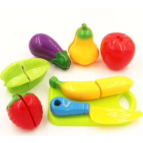 8Pcs/Lot Children Vegetable Fruit Kitchen Toys Kids Pretend Playing Cutting Toy Baby Safety Learning Educational Plastic Toys