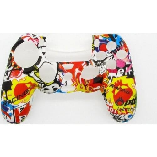By DHL Or FedEx 200pcs/lot Silicone Graffiti Protective Skin Cover Case For Sony PS4 PS4 Pro Slim Controller