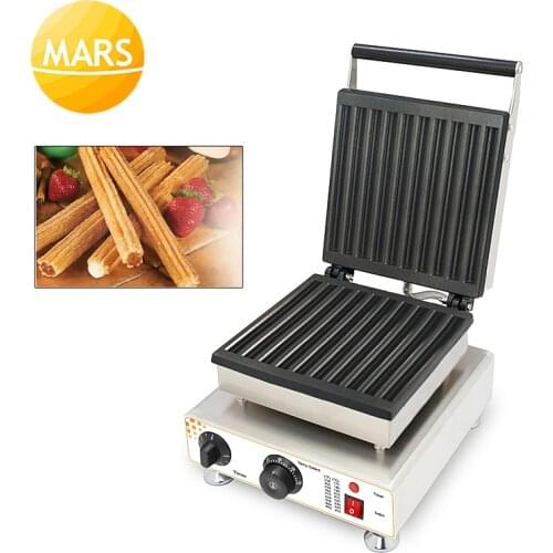 Commercial 110V 220V 10pcs Automatic Electric Baked Waffle Churro Maker Spain Churros Making Machine Iron Baker Oven