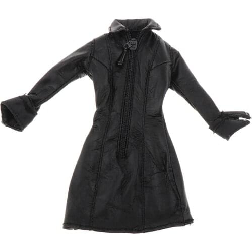 1:12 Scale Action Figurine Womens Clothes Black Outfit for Toys Supplies