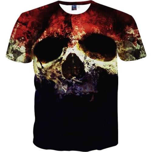 Bnexsea New Fashion 3D Tshirt Casual Summer Tops Printed Skull Print T Shirt Short Sleeve Tees For Men Women Hip Hop T-shirt