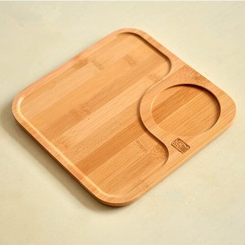 [GRANDNESS] Coffee Tea Set Natural Bamboo Tea Tray Square Bamboo Puer Tea Board Table Bamboo Gongfu Tea Tray 20.5X20.5cm