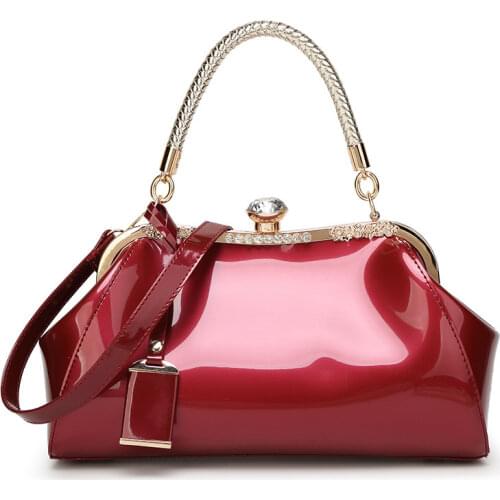 Quality luxury evening lady messenger bag ladies handbags patent leather ladies shoulder bag Womens bag Wedding Party Bags