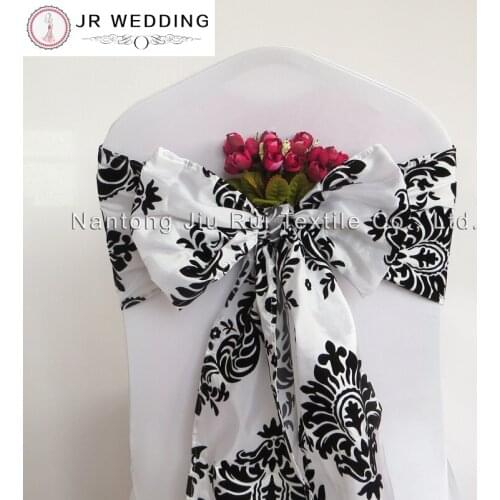 Free Shipping 50 pcs Flocking Taffeta Chair Sash Chair Tie Chair Ribbon for Wedding Banquet Event Party Decoration