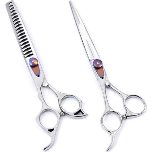 Left hand DOG grooming scissors set 7 inches professional cat pet scissors dog grooming Barber Cutting Tools