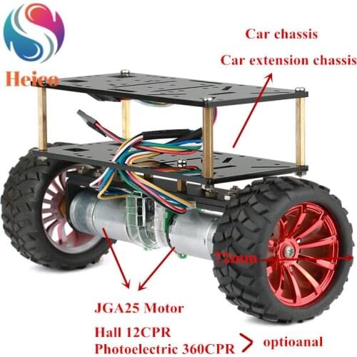 Metal 2WD Smart Balance Car Chassis 72mm Rubber Wheel With JGA25 Motor Hall Speed Photoelectric Speed Measuring for Robot Model