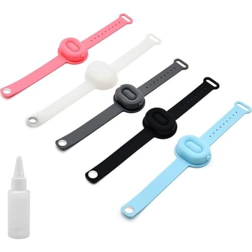 Reusable Wristbands Hand Sanitizer Dispensing Portable Bracelet Wristband Hand Dispenser 10ML Handwashing Fluid Silica Gel