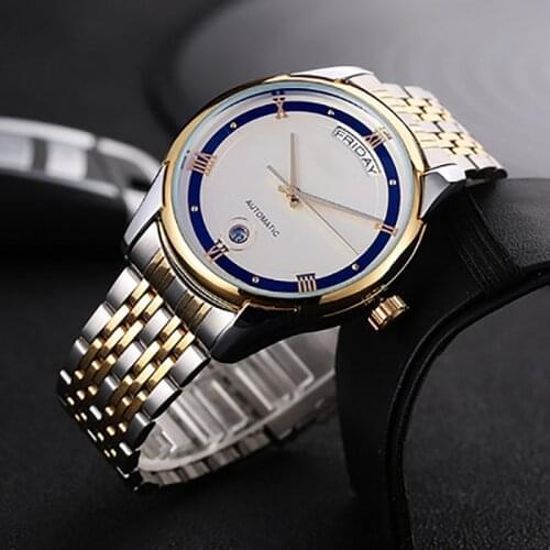 2021 Fashion Mens Watch Fully Automatic Stainless Steel with Waterproof Calendar Business Ring Watch Round Japanese Movement