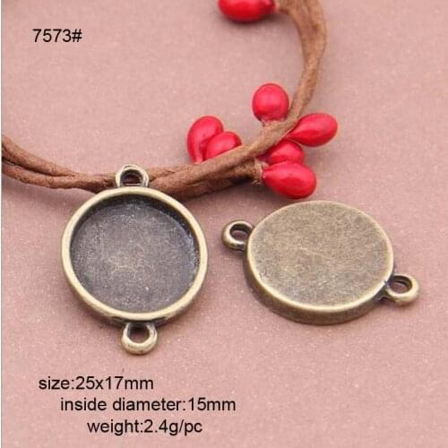 20pcs/lot Round 25x17mm Antique Bronze Cameo Cabochon Base Jewelry Findings Settings Charms Pendants Tray