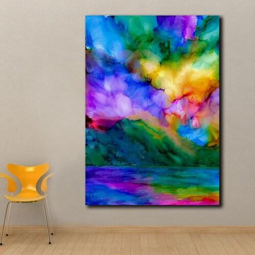 Printed all Art Canvas Painting Colorful Sunset Style Posters and Prints Decorative Picture Modern Home Decoration Unframed