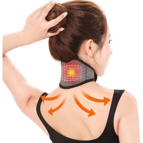 Tourmaline Neck Support Self-heating Magnetic Pain Relief Therapy Wrap Protect Neck Massager Belt Heated Pads For Neck Pain