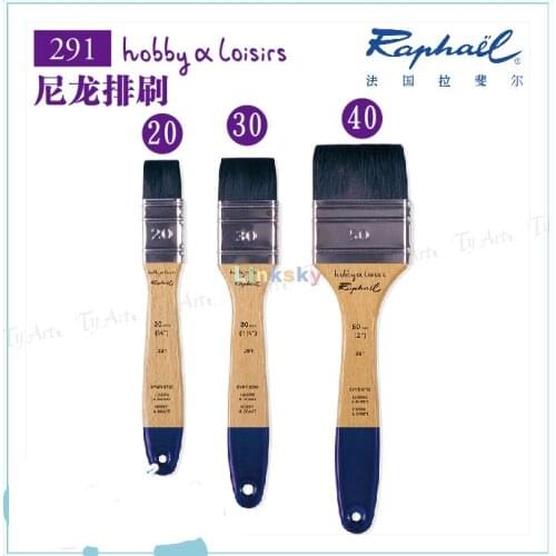Raphael HOBBY & LOISIRS 291,Nylon Flat Brush Suitable for Acrylic and Gouache Painting,Large surface covering, Painting edges