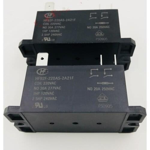 HF92F-220A5-2A21F 220VAC 6pin 30A277VAC relays new orginal