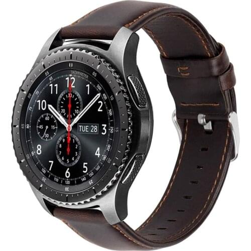 20mm 22mm Leather Band for Samsung Galaxy Watch4 44mm 40mm Strap/Galaxy Watch 4 Classic 46mm 42mm/Galaxy Watch3 45mm Bracelet
