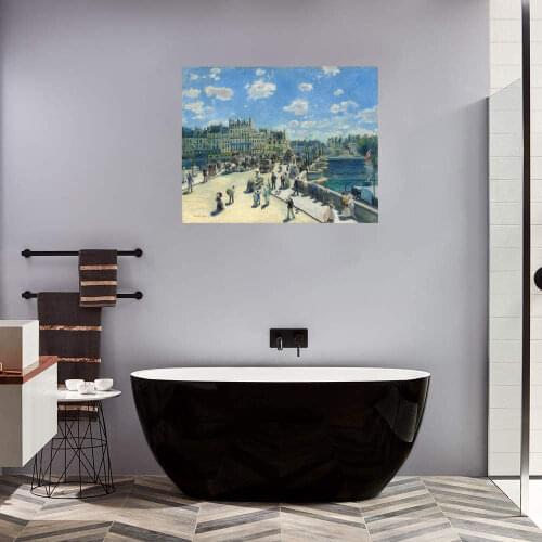 Handpainted Pierre Auguste Renoir Replica Pont Neuf Paris Landscape Painting for Living Room Wall Decor 100% Handmade Custom