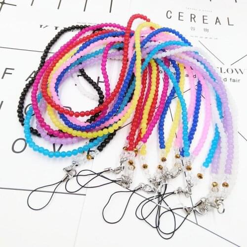 Crystal lanyard mobile phone lanyard diy long hanging neck mobile phone lanyard