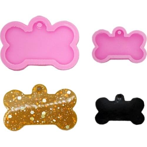 Silicone Bone Shape Pendant Resin Mold DIY Dog Tag Dog Bone Shaped Keychain Resin Casting Mold Resin Crafting Tools