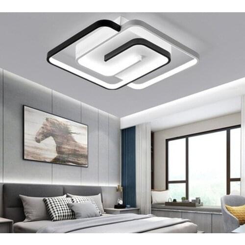 Mounted Modern led Chandelier for Living Room Bedroom Kitchen room White+Black Finished Ceiling Chandelier fixture