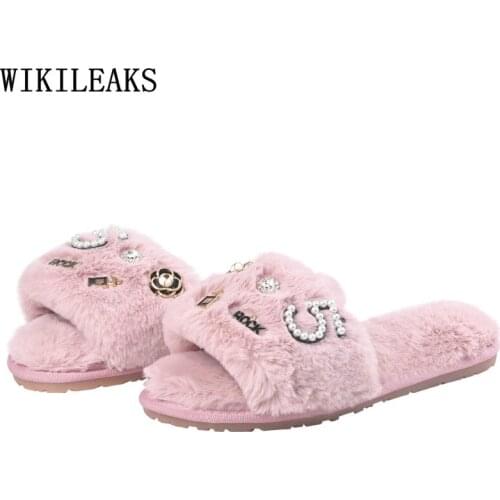 White Fur Slippers Woman Black Home Slippers Flats Shoes Women Pink Women Vulcanize Shoes 2021 Indoor Slippers for Women Casual