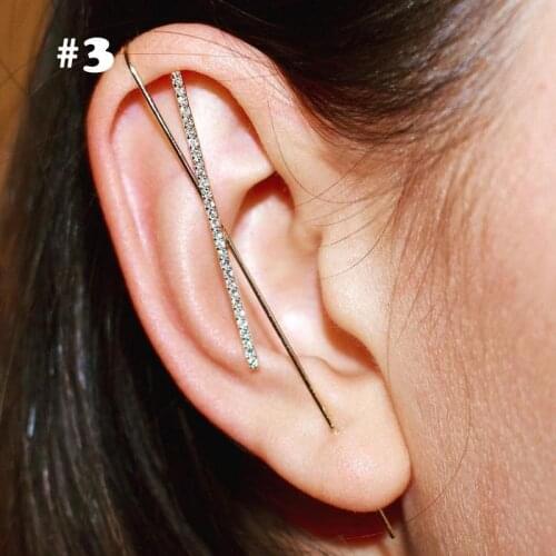 Ear Wrap Ear Wrap Crawler Hook Earrings 1Pcs Multiple Styles Geometric Stud Earrings Piercing Earring Street Popular Hip Hop Ear