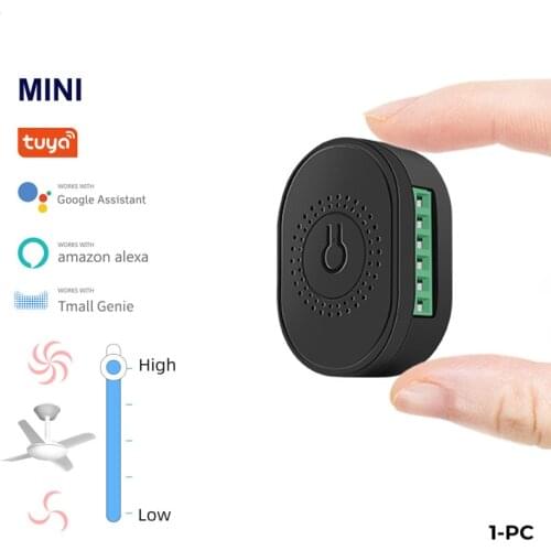 Tuya Wifi Mini DIY Smart Fan Speed Switch Ceiling Fan Controller Fan Switch Smart Life APP Remote Control Work With Alexa Google