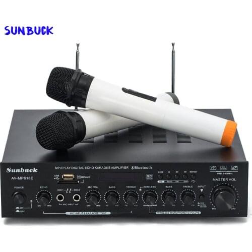 Sunbuck AV-MP618E 2.1 Channel 300W High Power SD USB FM Bluetooth Remote Control Power Amplifier Home HIFI Sound Amplifier Audio