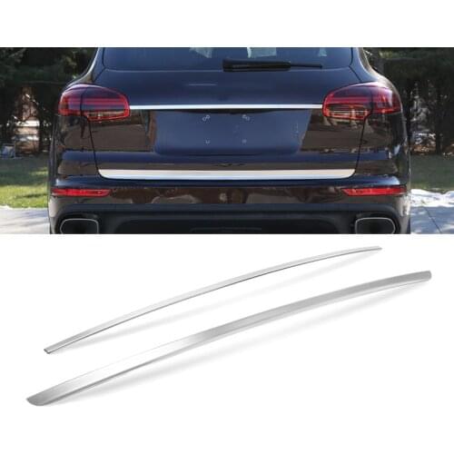 Car Rear Trunk Door Trim Protector Guard Upper and Lower Trunk Door Styling Sticker for Porsche Cayenne 2015 2016 2017