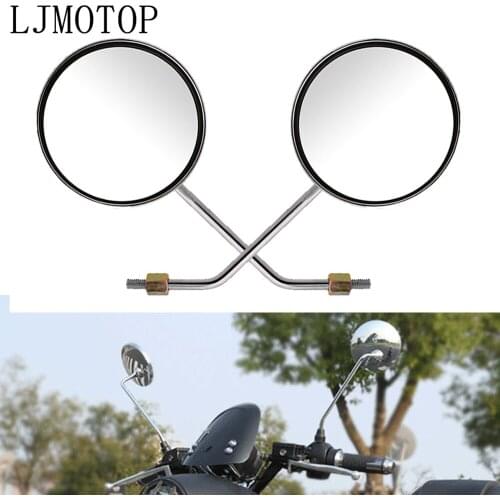 Motorcycle Rear View Mirror 8mm 10mm Side Mirror Round Silver For Suzuki DR 200 250 DR350 350 DRZ 400 650 DR650