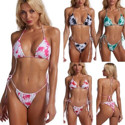 Women Sexy Bikini Ink Printing Bikini Swimsuit Women Push Up Bikini Set Bandeau Swimwear Bathing Suit Brazilian Biquini Female