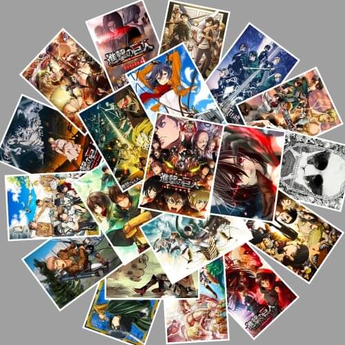 25Pcs/Pack Newest Attack On Titan Anime Stickers Laptop Motorcycle Luggage Skateboard Bicycle Waterproof Sticker Kids Toys