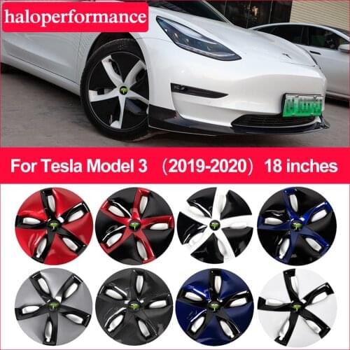 4PCS/Set Model3 Wheel Cap For Tesla Model 3 Accessories Hub Cover 18-inch Automobile Hubcap Model Three Carbon Fiber ABS 2020