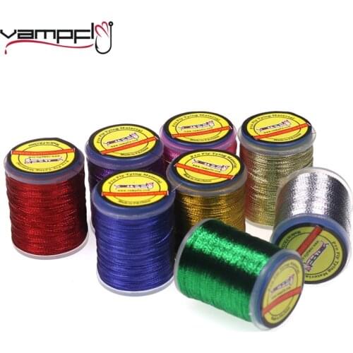 Vampfly 8pcs Fly Tying Metallic Thread Nymph Streamer Jig Hooks Tying Material 150D 8 colors Mix