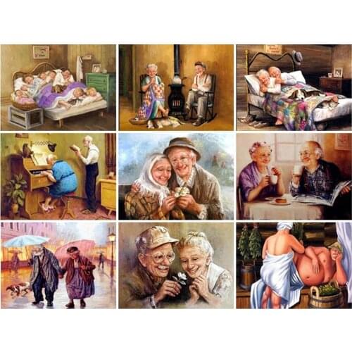 5D DIY Diamond Art Painting Tools 100% Full Drill Square/Round Resin Elderly Couple Embroidery Cross Stitch Home Decoration