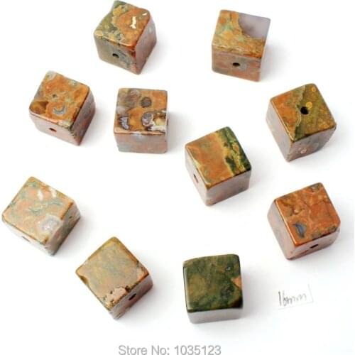 High Quality 16mm Natural Mixed Color Agates Square Shape Gems Loose Beads Strand 12Pcs DIY Creative Jewellery Making w2898