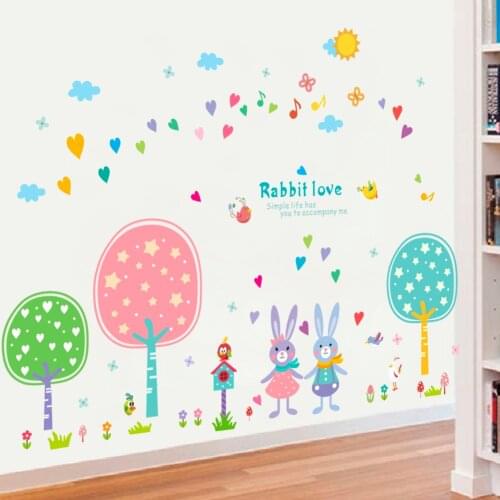 Colorful Flower Animal Unicorn Wall Sticker Height measur ruler 3D Art Decal Sticker Child Room Nursery Decoration Home Decor