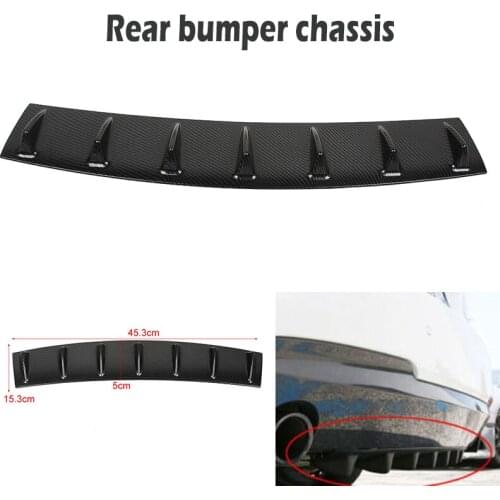 Vehemo Carbon Fiber 7 Wing Lip Rear Bumper Deflector Shark Fin Spoiler Shark Fin Chassis Diffuser Spoiler Car Accessories