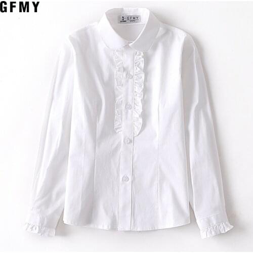 Boy Party Formal Uniforms Clothes Children Shirts Long Sleeve Turn-down Collar Solid White Black Kids School Shirt For Boys Tops